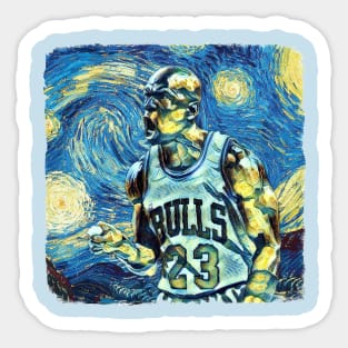 Michael Jordan Van Gogh Style Sticker